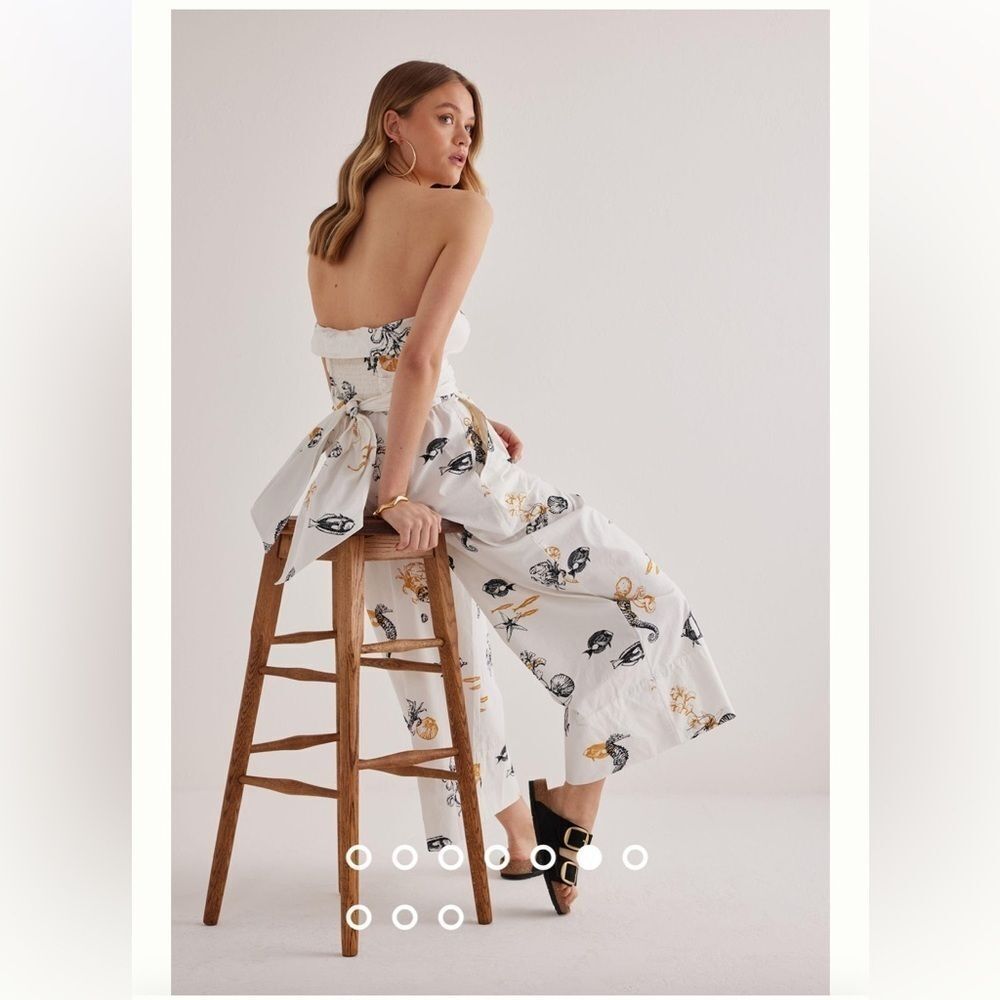 Maeve Strapless Buttondown Wide-Leg Jumpsuit Color:
IVORY